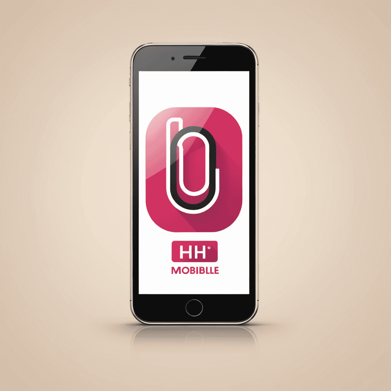 Mobilehhera logo featuring a stylized mobile phone icon with red and pink accents