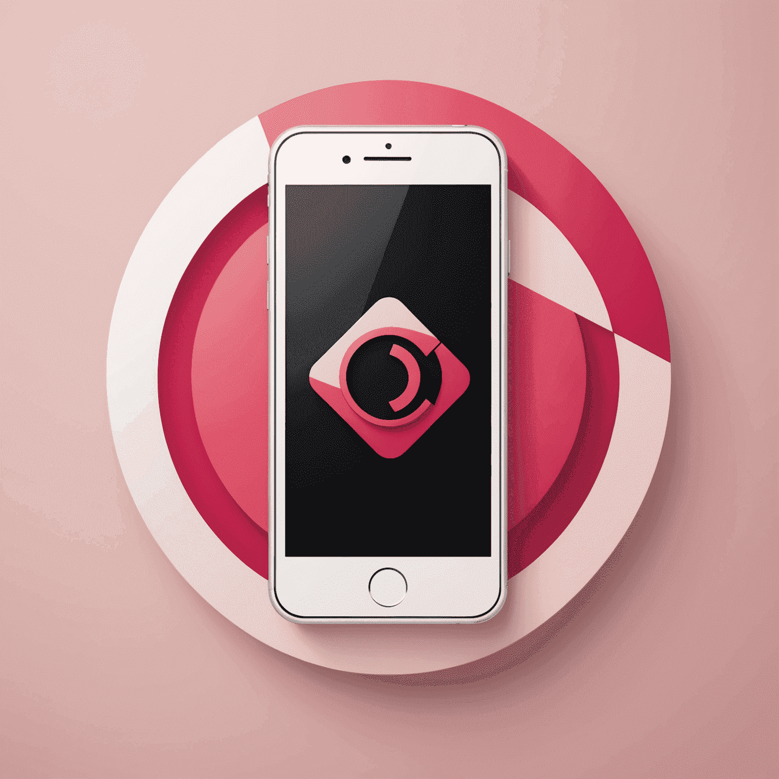 Mobilehhera logo featuring a stylized mobile phone icon with red and pink accents