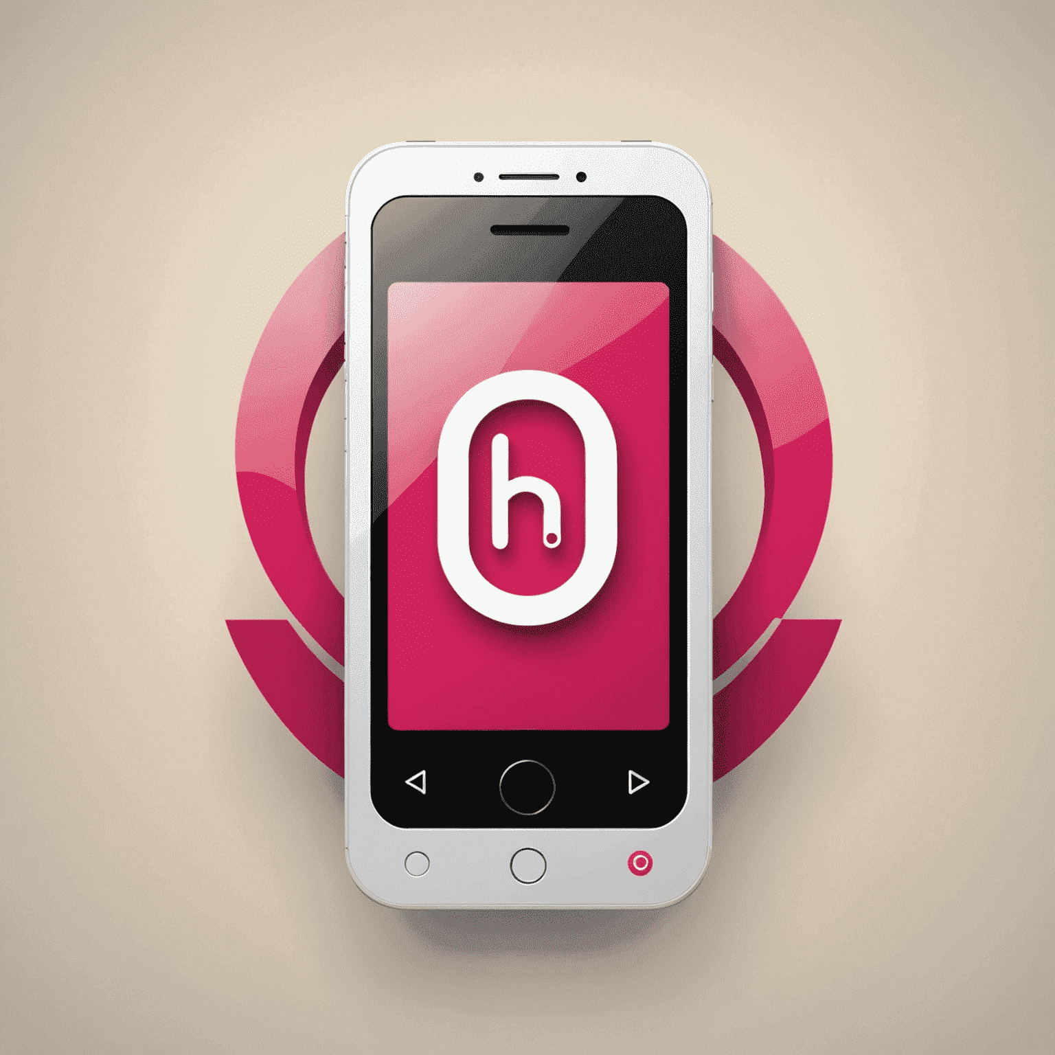 Mobilehhera logo featuring a stylized mobile phone icon with red and pink accents