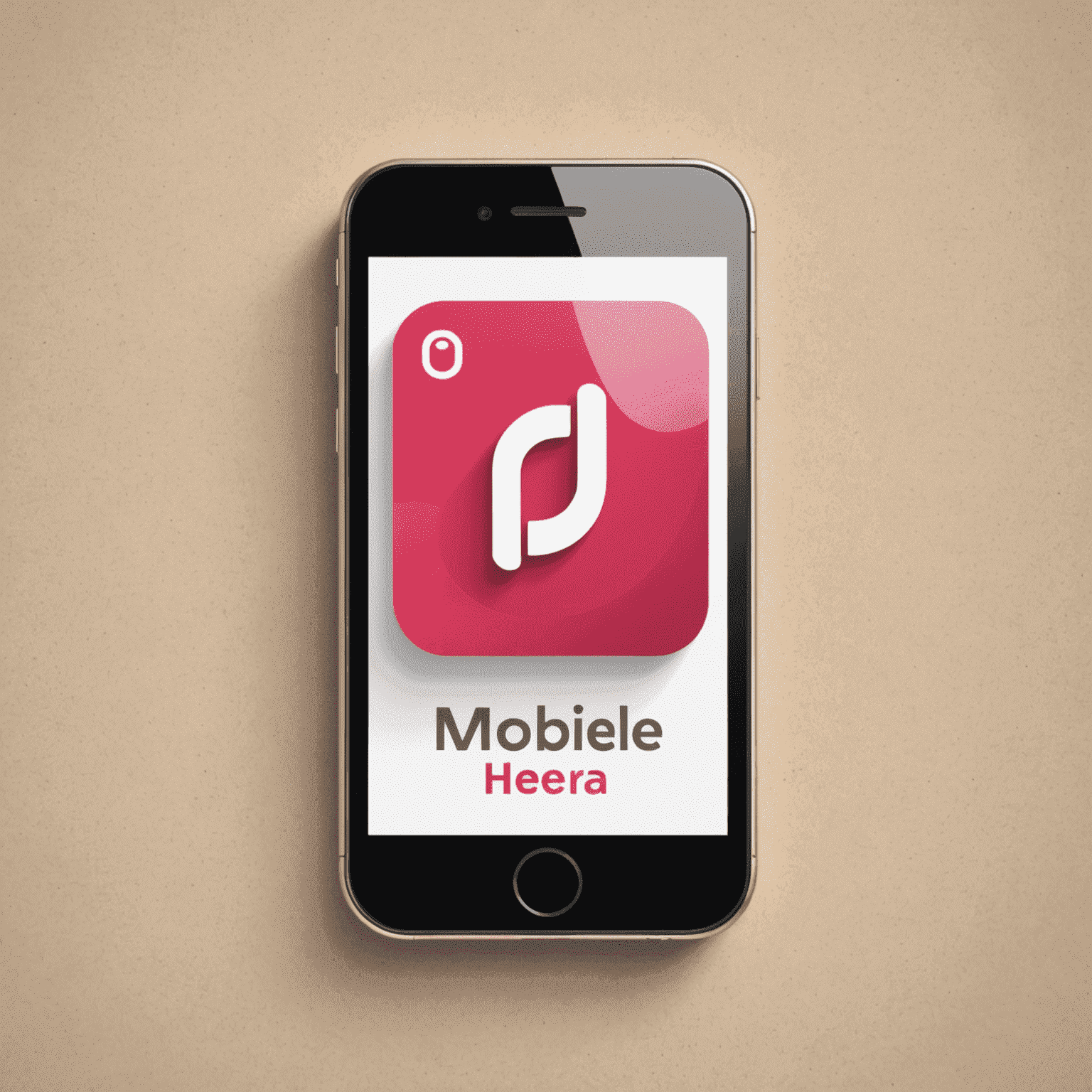 Mobilehhera logo featuring a stylized mobile phone icon with red and pink accents