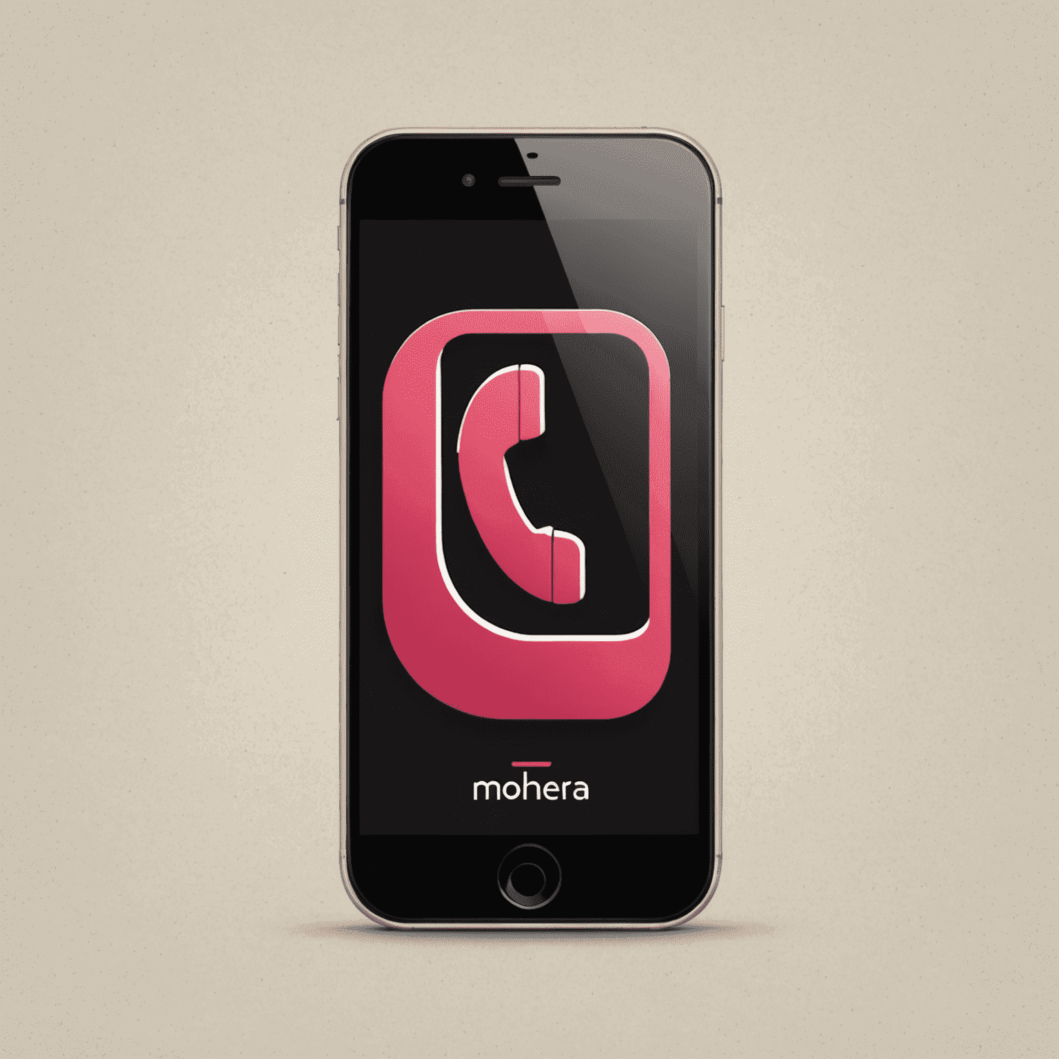 Mobilehhera logo featuring a stylized mobile phone icon with red and pink accents