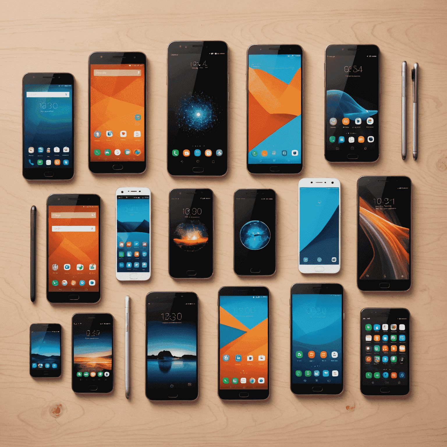 Various latest smartphone models displayed with upgrade arrows